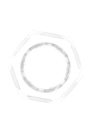 Прозрачное эрекционное кольцо-шестигранник Nust Bolts Cock Ring