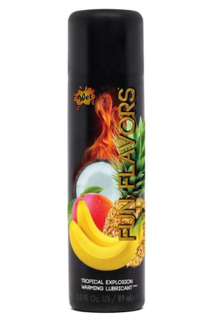 Разогревающий лубрикант Fun Flavors 4-in-1 Tropical Explosion с ароматом тропических фруктов - 89 мл.